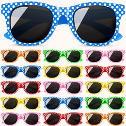 Childrens Sunglasses Frames Kids Bk Party Favours Retro Polka Dot For Boys And Girls Neon With Uv400 Protection Birthday Graduation Po amaYd