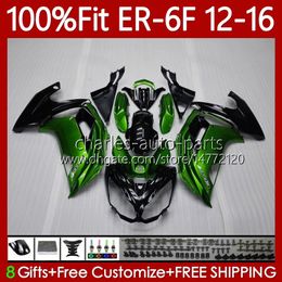 Injection Mold Body For KAWASAKI NINJA 650R 650 R ER6 F ER 6F 2012-2016 Bodywork 136No.10 ER-6F ER6F 12 13 14 15 16 650-R Factory green 2012 2013 2014 2015 2016 OEM Fairing Kit