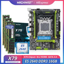 Motherboards MACHINIST X79 Motherboard Kit LGA 2011 With Xeon Set E5 2640 Cpu Processor DDR3 16G(4*4) ECC Ram Memory Nvme M.2 M-atx 282H