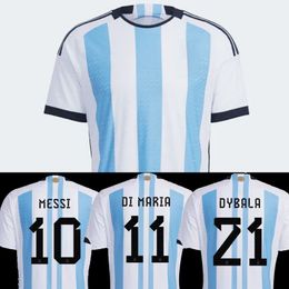 argentina football jersey UK - MESS i 2022 2023 Argentina soccer Jerseys 22 23 LO CELSO DYBALA DI MARIA KUN AGUERO MARADONA football Shirt Men