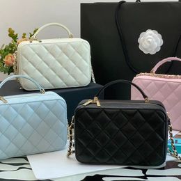 10a Quality Caviar Leather Big Box Bags 19cm Fashion Chain Bag Designer Woman Shoulder Handbag Crossbody Lady Luxury Cosmetic Bagss with Boxs C044