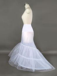 wholesale crinoline accessories UK - White Mermaid Petticoats 3 Hoops Women Bridal Petticot Wedding Crinoline Underskirt Wedding Accessories Vestido Longo