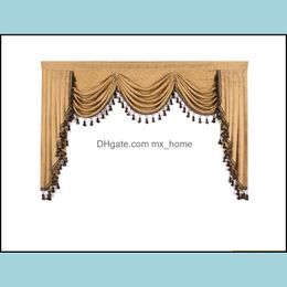 1 Piece European Valances For Living Room Waterfall Kitchen Modern Curtains Swag Drop Delivery 2021 Curtain Drapes Home Deco El Supplies G