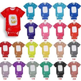 Blank Sublimation Short Sleeve Baby Bodysuit Tie Dye Heat Transfer Sublimation Bodysuit Christmas Gifts 2023 C072201