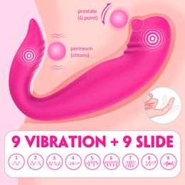 9 Vibration Anal sexy Toys Slide Butt Plug Adult Vibrator Waterproof Women Vagina Stimulator Silicone Mens Prostate Massager Shop