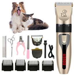 Electric Pet Clipper Dog Hair Clipper For Dogs Reachageable Trimmer Haircut Cat Hair Cutting Remover Machine Grooming Kit 220423