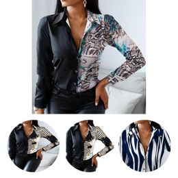 Women's Blouses & Shirts Casual Ladies Blouse Rose Pattern Female Temperament Lapel Shirt