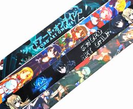 10PCS Sword Art Online Cartoon Anime lanyards key Chain Neck Strap Keys Camera ID Card CellPhone strings Pendant Party Gift Favours Accessorie Small Wholesale