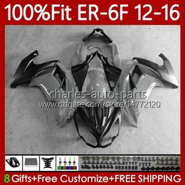 Injection Mould Fairings For KAWASAKI NINJA 650R ER-6F ER6 F ER 6F ER6F 12 13 14 15 16 Body 136No.52 650-R 2012 2013 2014 Glossy grey 2015 2016 650 R 2012-2016 OEM Bodywork