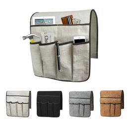 Four Pockets Chair Couch Mobile Phones Magazine Sundries Organizer Sofa Arm Rest TV Remote Control Storage Bag CX220413