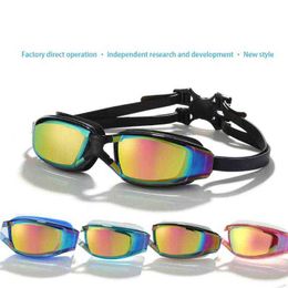 Professional Prescription Swim Glasses Optical Swimming Goggles Swim Pool Anti-fog Swimming Eyewear HD Electroplating Glggles G220422