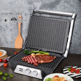 BEIJAMEI Electric Sandwich Maker Panini Steak Machine Small Barbecue Sausage Grill Cooking Household Burger Toast Breakfast Machines