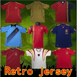 Top 2010 Retro-Spanien-Fußballtrikots Fernando Torres Alonso Sergio Ramos Iniesta Klassische Hemden Vintage-Fußballtrikot Camiseta Maill