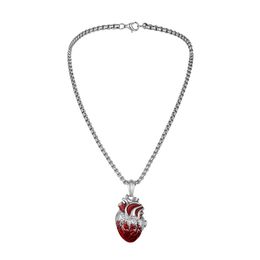 Pendant Necklaces Women Men Heart Necklace Luminous Human Organ Box Link Chain Unisex Jewellery For Girl TeenPendant