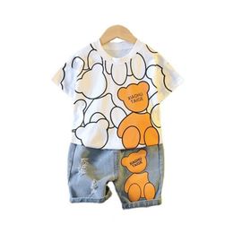 Summer Baby Girls Clothes Suit Children Boys Fashion Cartoon T Shirt Shorts 2Pcs Sets Toddler Casual Costume Kids Tracksuits 220620