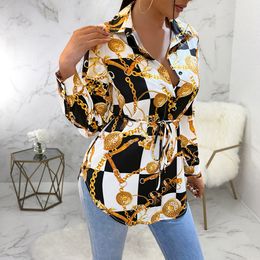 Fashion Womens Causal Dresses Shirt Dress For Women Long Sleeve Lapel Cardigan Button Blouses Brand Mini Blouses Dressing