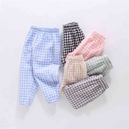 Toddler Girls Pants Plaid Pattern Girl's Pants Casual Style Pants Kids Spring Autumn Kids Clothes 210412