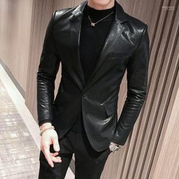 European Embroidery Sheet Buckles Leather Men Fall Small Han Edition Fur Coat Of Cultivate Morality Leisure Suit1