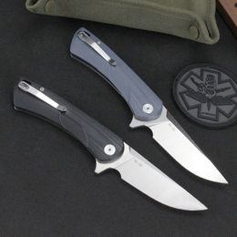 High Quality R7801 Flipper Pocket Folder Knife VG10 Satin Drop Point Blade G10 & Stainless Steel Sheet Handle Ball Bearing Fast Open Folding Knives