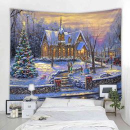 Decor Wall Mural For Christmas And Night Durable Cloth Hanging Spacious ation Room Aesthetic EcoFriendly J220804