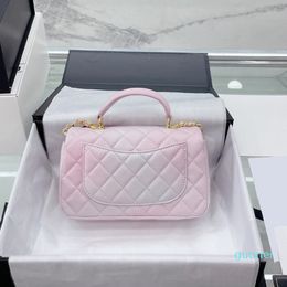 2022Ss France Womens Painted Smudge Princess Classic Mini Flap Bags Trendy Top Handle Totes Purse Quilted Pink Gold Hardware Chain Crossbo