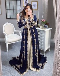 Moroccan Caftan Evening Dresses Embroidery Appliques Muslim Evening Dresses Jacket Kafutan Arabic Party Dress BES121