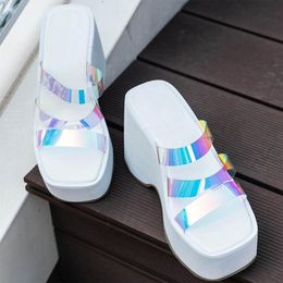 Sandals Closed Toe Women Size 11 Fashion Summer Platform Wedge Heel High Open Blue For FlatSandals