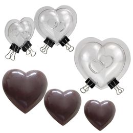 3 type size 3D heart chocolate mold for DIY Cake decoration Polycarbonate Chocolate Mold baking Candy confectionery tool 220601