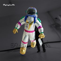 Hanging Inflatable Astronaut Shiny Figure Model 2m/4m Air Blow Up Spaceman For Concert Stage Decoration