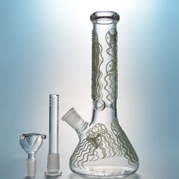 Wholesale Straight Type Style Water Pipe Jellyfish Bong Perc Hookahs With Glass Bowl and Diffused Downstem Oil Dab Rigs 18.8mm Female Joint Glow in the Dark GID04