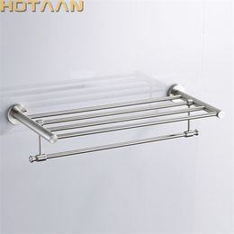 Bathroom towel holder 304stainless steel satin nickel towel rack round towel rack T200915
