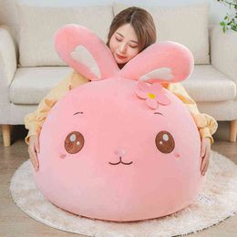 Cm Frog Bunny Pig Filled Cartoon Animal Heads Pop Ultra Soft Short Plush Sofa Seat Cushion For Kids Sit J220704