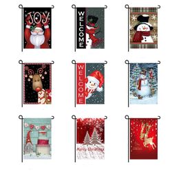 Christmas flag and blessing Postcard series Garden Flags double printing Santa Claus hanging picture without flag SN4588