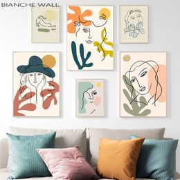 Modular Color Lines Abstract Woman Animal Wall Art Poster Canvas Painting Nordic Art Print Picture Bedroom Home Decor