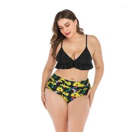 Women's Swimwear Sexy Bkini 2022Women Bodycon Fashion Plus Size Print Bikini Pad Swimsuit Beachwear Set Large