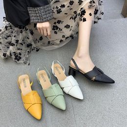 Sandals Shoes Woman 2022 Square Toe Women's Fashionable And Elegant Low Single Office Ladies Female Lolita ShoesSandals