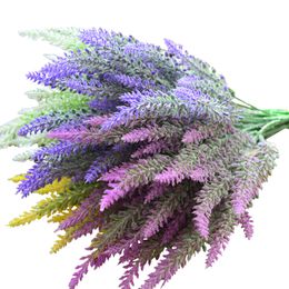 Five Forks 25 Heads Lavender Artificial Flowers Wedding Decoration Simulation Plant Bouquet Home Table Furnishings Ornament