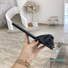Fashion-flat bottomed women's slippers big bow design leather material versatile Street Beach Shoes