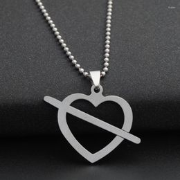 Pendant Necklaces Stainless Steel Love At First Sight Symbol Heart Arrow Necklace Shape Cupid Hollow Shaped