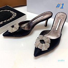 Fashion luxury designer high-heeled formal shoes women's summer banquet dress pointed sexy Baotou Slippers Sandals