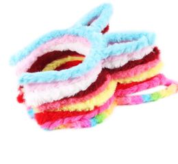 Kabarık Kürk Bunny Kulakları Kafa Saç Aksesuarları Peluş Tavşan Kulakları Hairbands Paskalya Kafası Hoop Cosplay Parti Kostüm Kızlar Kadınlar Için