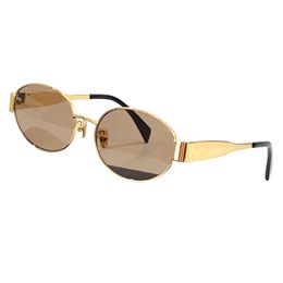 2022 Alloy Gold Oval Wrap Sunglasses Female Vintage Luxury Glasses Designer Fashion Brand Eyewear for Outdoor
