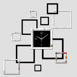 Wall Clocks Acrylic Crystal Stereo Clock DIY Fashion Mirror Living Room Home Bedroom Office Mute Romantic GiftWall ClocksWall