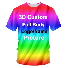 Summer Short Sleeved O Neck T Shirt kids Fashion 3D Printing T Shirt Custom Your Exclusive Tshirt white Diy shirt 220712