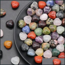 Stone Loose Beads Jewellery Natural 15X10Mm Heart Ornaments Chakra Reiki Healing Quartz Mineral Tumbled Gemstones Hand Home Decor Drop Deliver