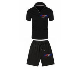 Summer Men's Sets Polo Shirt Shorts Men's Short Sleeved Shorts Polo Pure Colour Shirt Tracksuit TRAPSTAR Brand Suit 220607