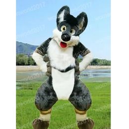 Halloween Grey Husky Wolf Dog Mascot Costume High Quality Cartoon Character Outfits Suit Unisex Adults Outfit Christmas Carnival fancy dress