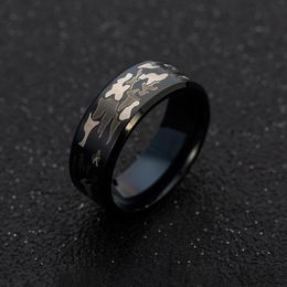 Wedding Rings Ethnic Titanium Steel Black Military Men's Male Punk Three-color Camouflage Ring Camo Men Jewelry Anel MasculinoWedding