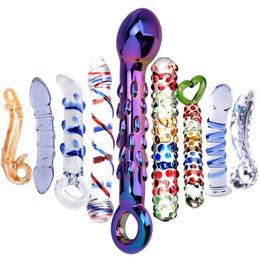 Crystal Glass Dildos Masturbator Realistic Dildo Penis Female Large G-spot Anal Toys Butt Plug Adult sexy toys for Woman Girls Beauty Items