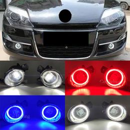 Car LED Angel Eyes Foglight For Nissan Qashqai Qashqai 2 J10 Fog Light Kit DRL 12V 2007 2008 2009 2010 2011 2012 2013 Fog lamp